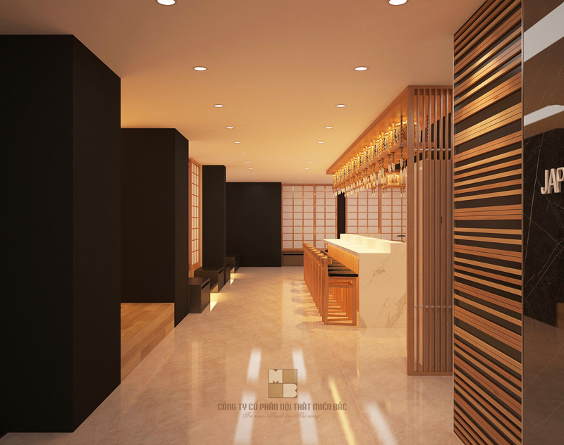 Thiết kế nội thất nhà hàng Nhật Haru - Không gian quầy bar - H1